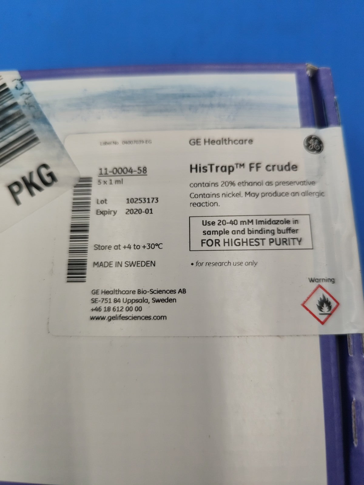 GE Healthcare Histrap FF Crude 11-0004-58 5x1ml