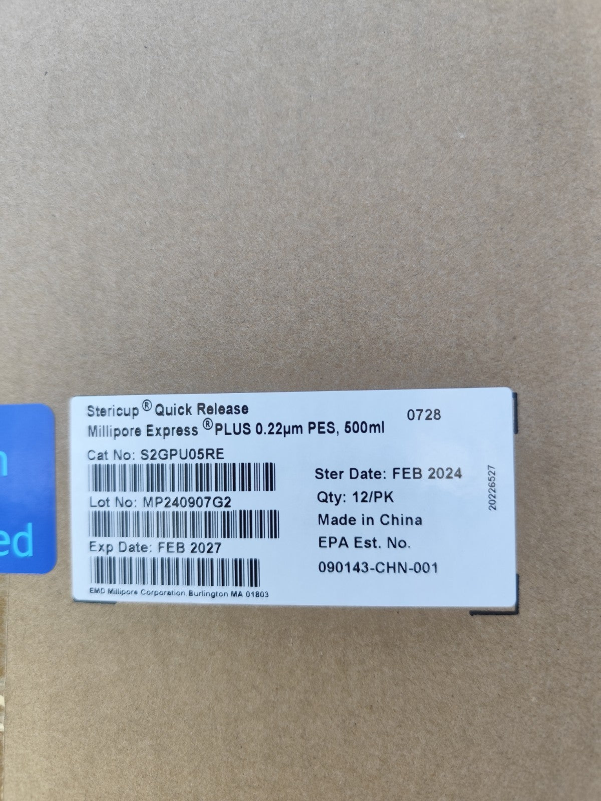 s2gpu05re Millipore Express Plus 0.22um PES 500ml Stericup Cs 12 Expi 2027