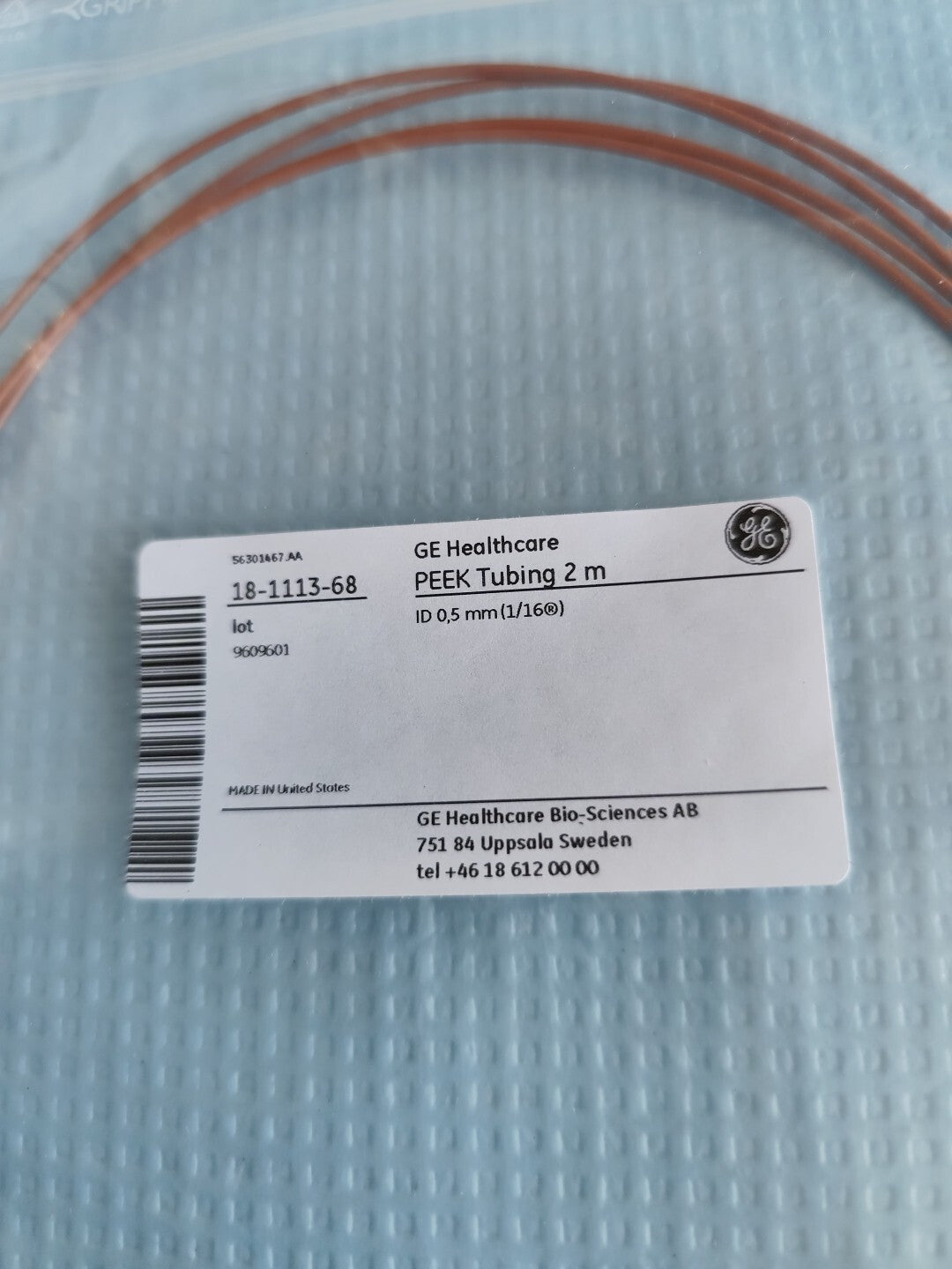 18-1113-68 GE Peek Tubing 2 m ID 0.5 mm