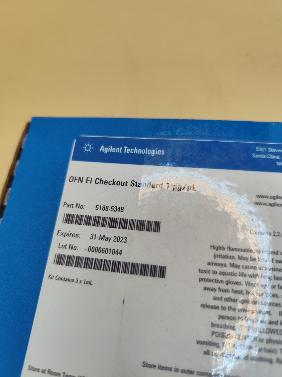Agilent OFN EI Checkout Standard P/ N 5188-5348