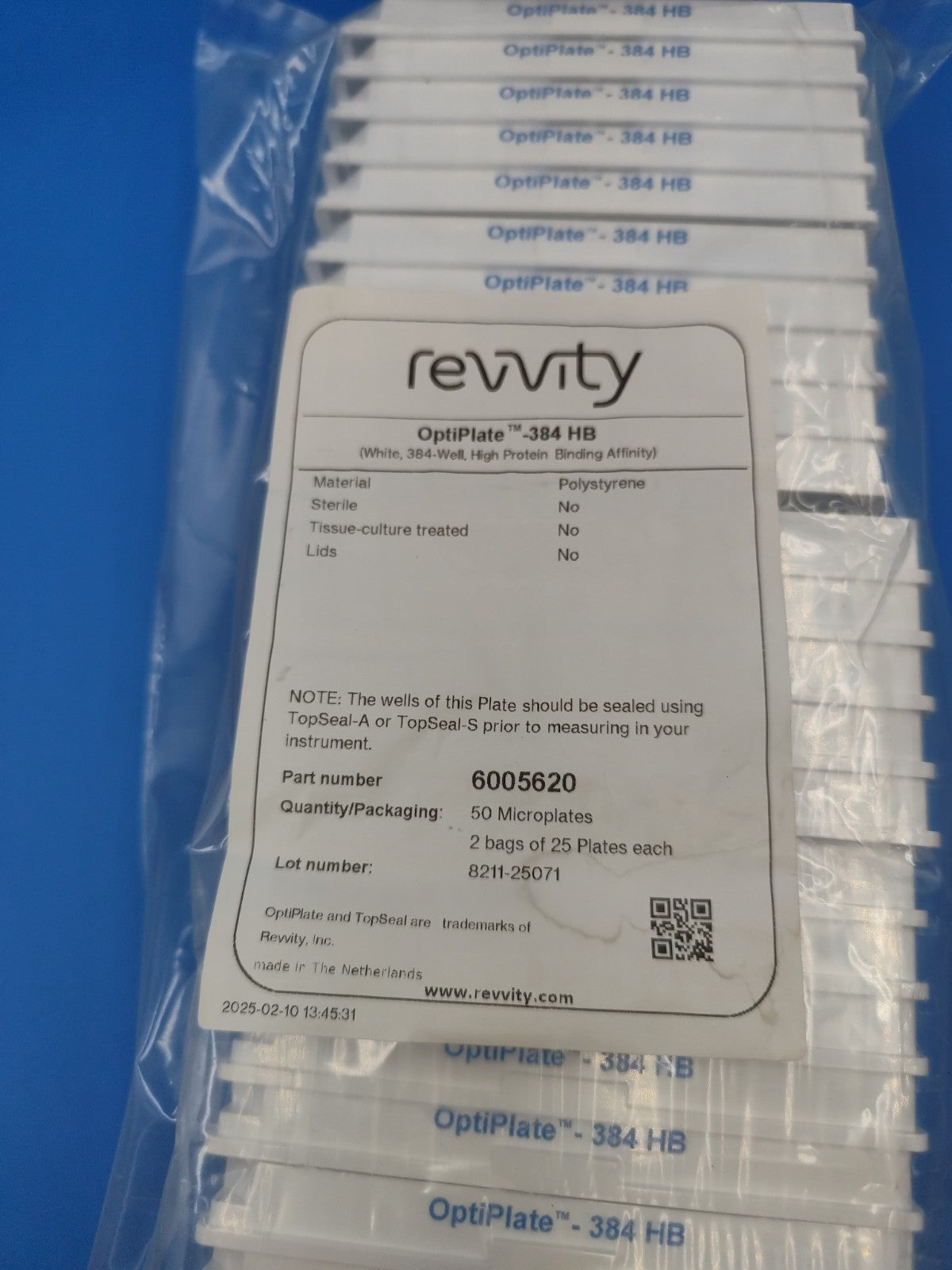 revvity optiplate 384HB white 384 well high protein binding 6005620 25pcs