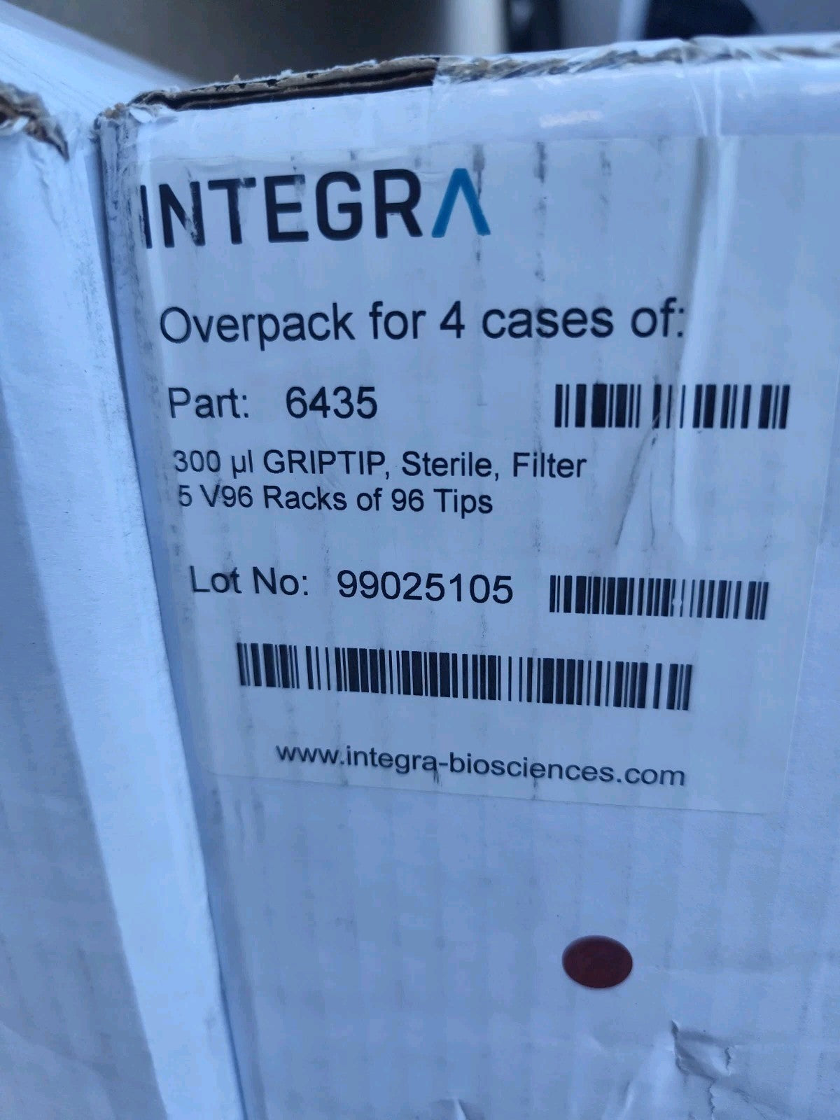 Integra 6435 Sterile Filter 300ul Overpack 4 Cases Of 5 Packs V96 Racks