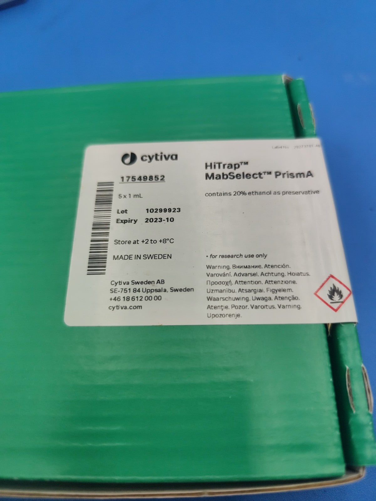 GE Healthcare Hitrap Mabselect PrismA New Box Of 5x1ml Room Temperature