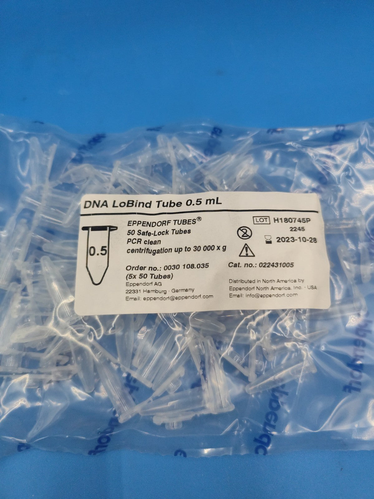 Eppendorf DNA LoBind Tube 0.5 mL 022431005 50 Tubes