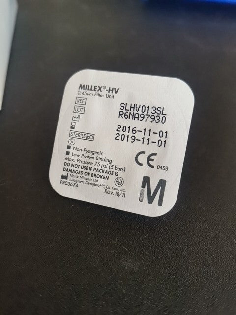 Millex-HV Filter Unit 0.45um 13mm PVDF Expired Open Box About 80 PCs