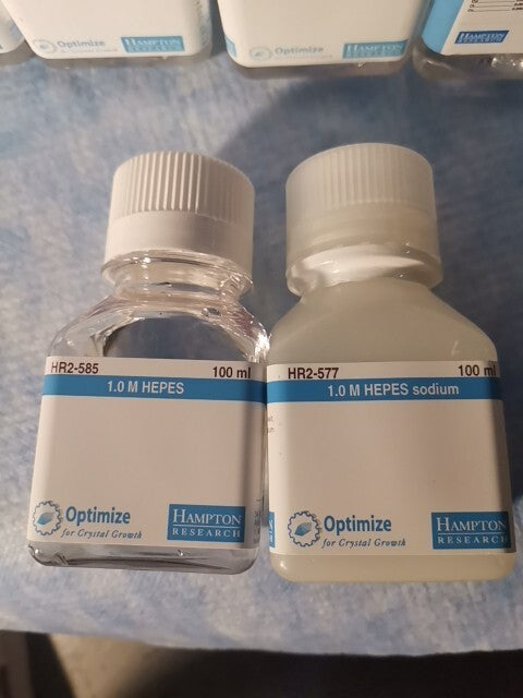 HR2-585 And HR2-577 1.0 M HEPES HEPES Sodium Lot Of 2 Open bottles 