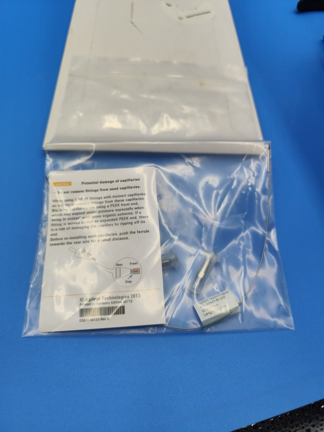 G5667-81003 Capillary PEEK/ST 0.17 x 300 mm RLO/RLO Stainless steel 0.17 mm id