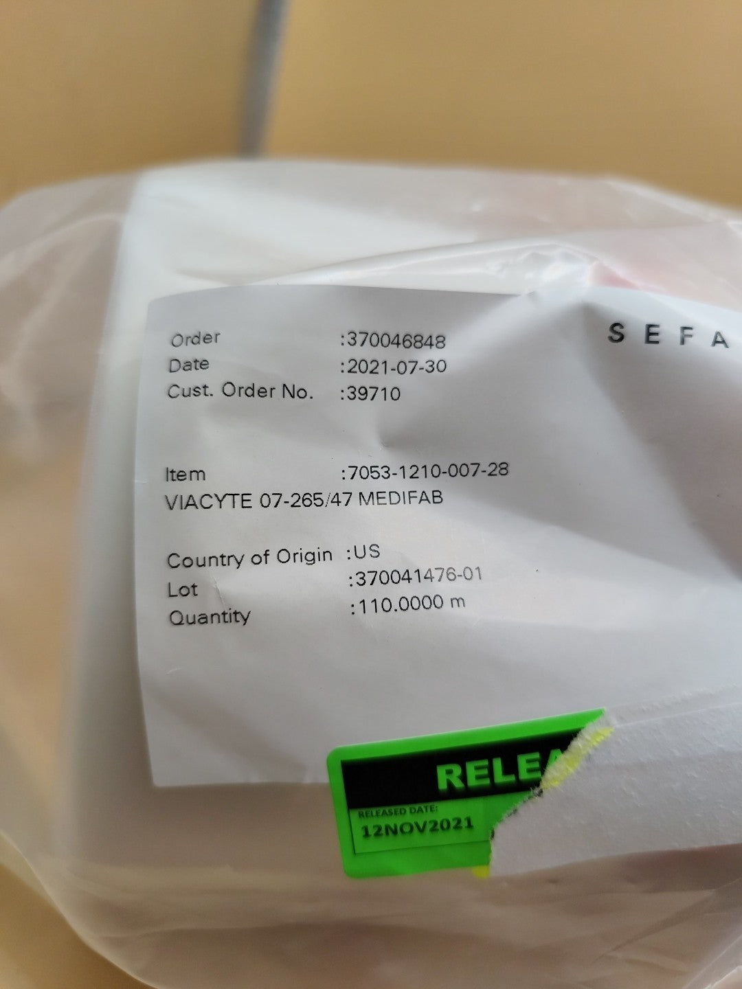 sefar viacyte 07-265/47 Roll Of 100 Yards 11 Inch Wide
