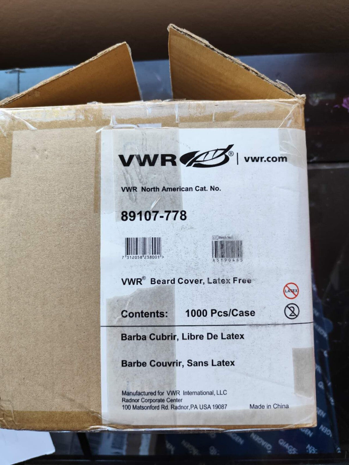 vwr beard cover 89107-778 Case of 400