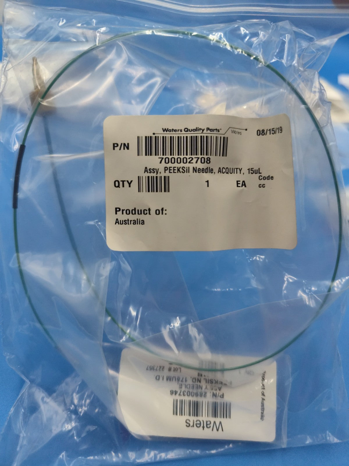 WATERS 700002708 Assembly Peeksil Needle Acquity 15ul