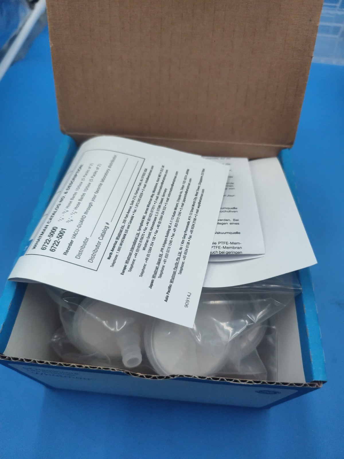 GE Whatman Vacu-guard Open box Of 8 Inline Filter