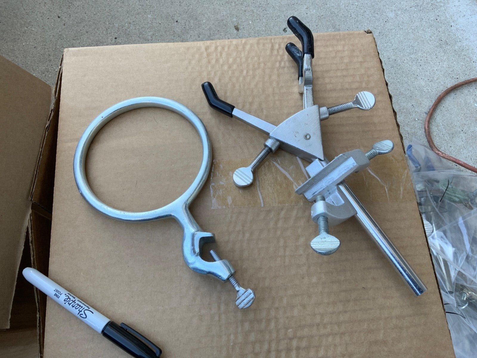 laboratory clamp or ring for column flask etc