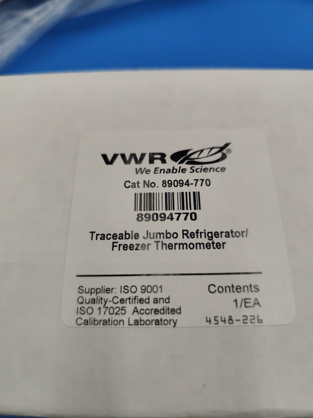 VWR Traceable Jumbo Refrigerator/Freezer Thermometer Model: 89094-770