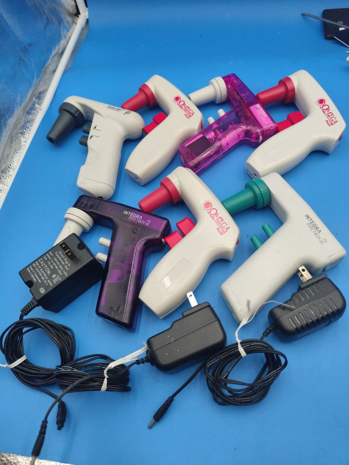 Lot Of 7 Pipets And 3 Power Supplies For Parts