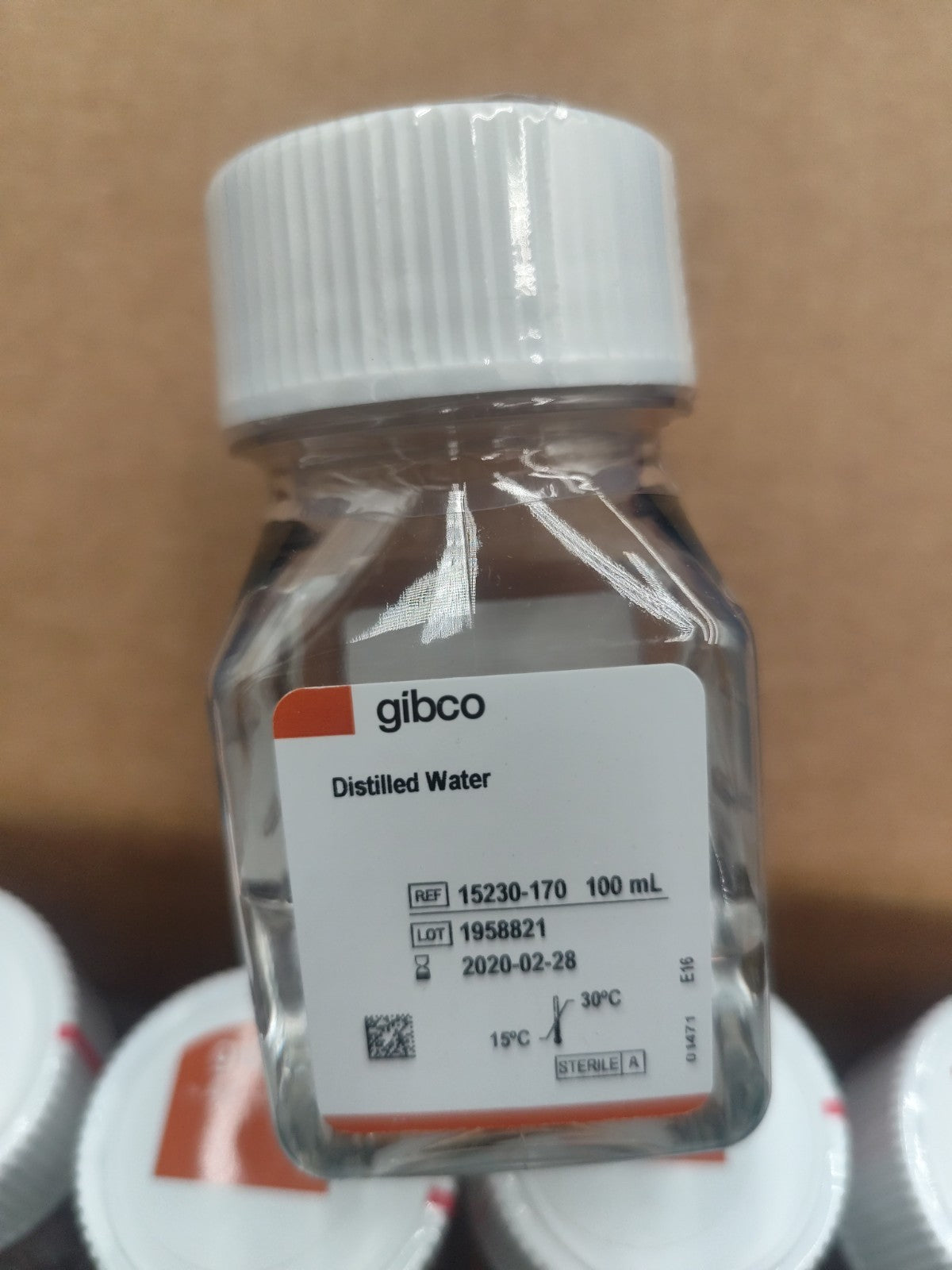 Gibco distilled Water With Seal 100ml 12 Pieces Year 2020