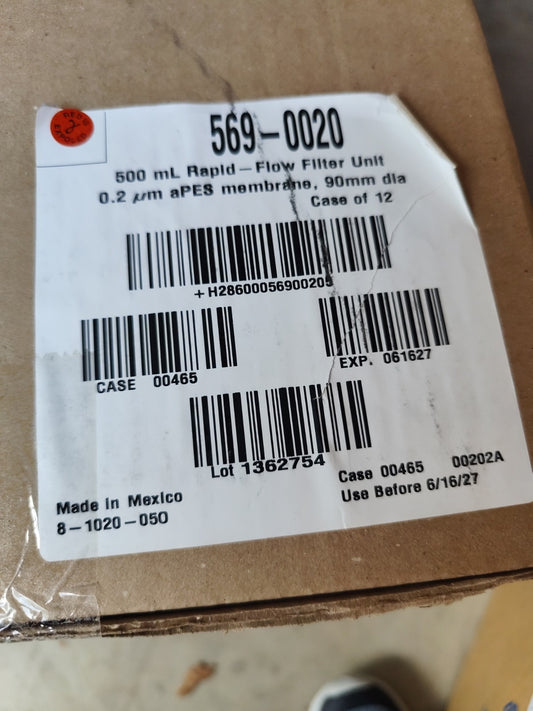 5690020 Thermo Nalgene 500ml 0.2um PES 90 mm Diameter Case 10