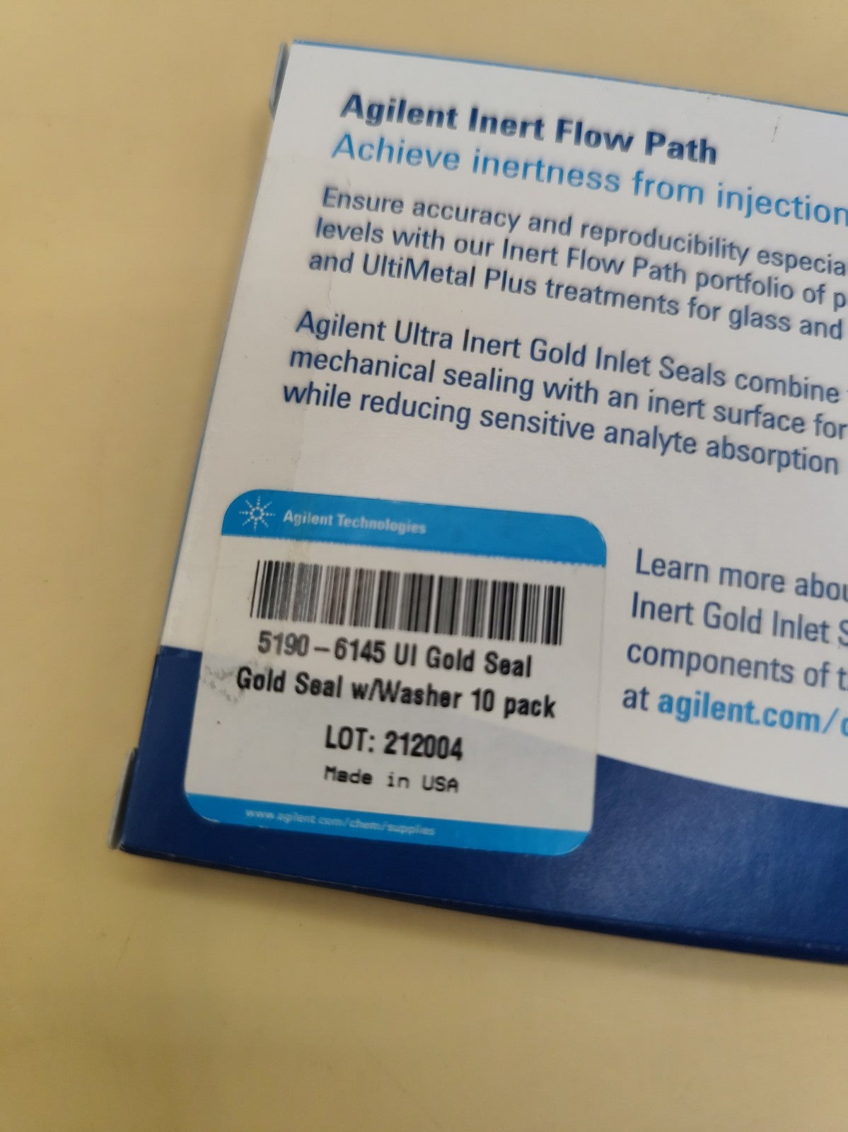 Agilent 5190-6145 Ultra Inert Gold Inlet Seal