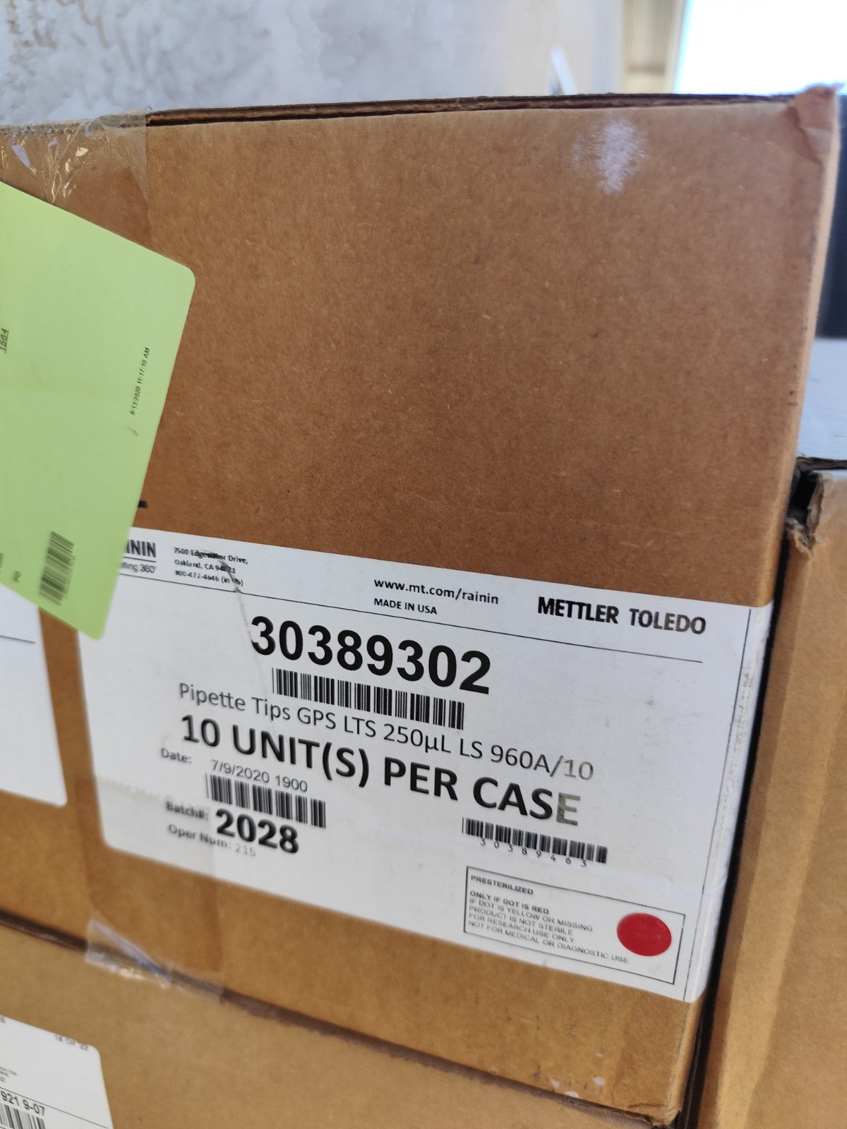 30389302 Rainin Low Retention LTS 250 ul Refill Sterile  960 Tip year 2020