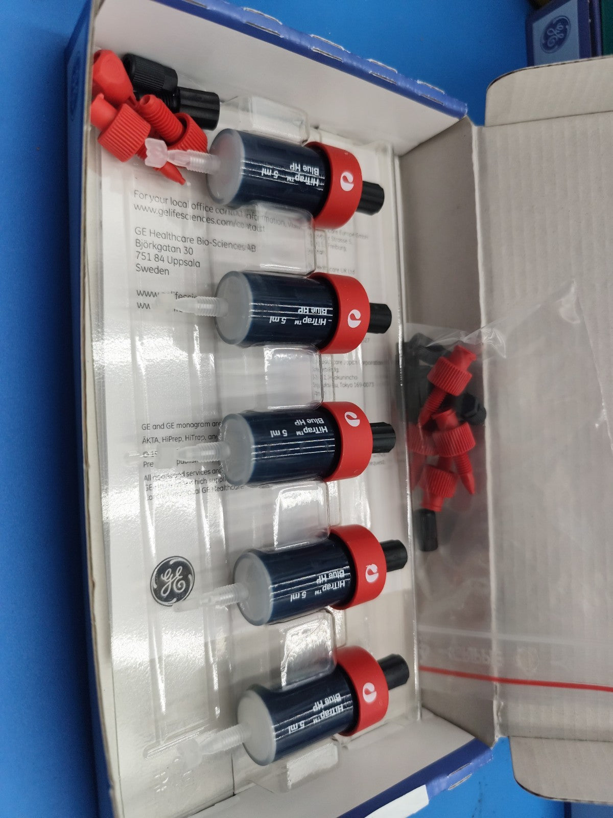 GE Cytiva 17-0413-01 HiTrap Blue HP 5 mL Column Box Of 5 With Accessories 
