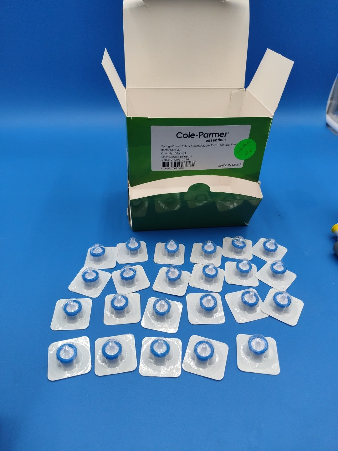 Lot Of 23 Cole Parmer Pieces Syringe Filters 13mm 0.22um PVDF Sterile Expi2026