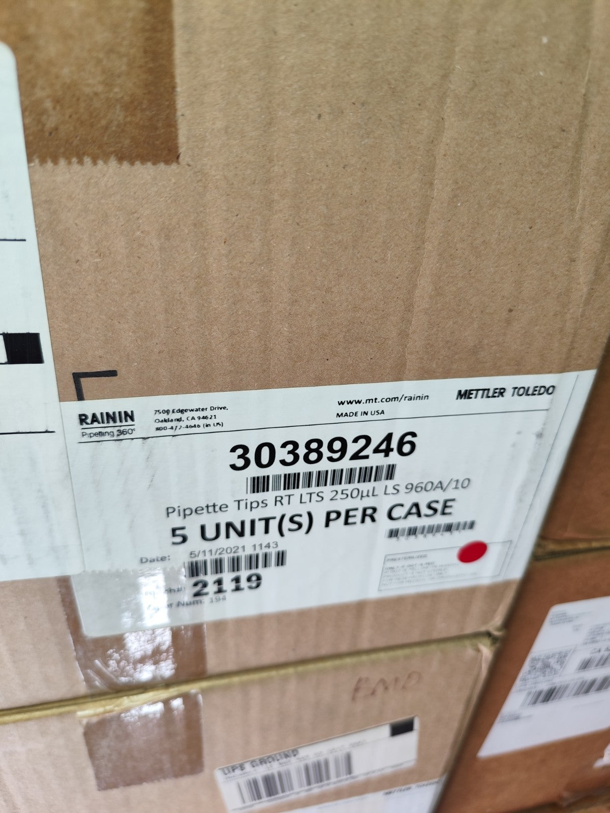 Rainin RT-L250LR Low Retention LTS Pipette Tips 30389246  Case Of 5 Boxes New