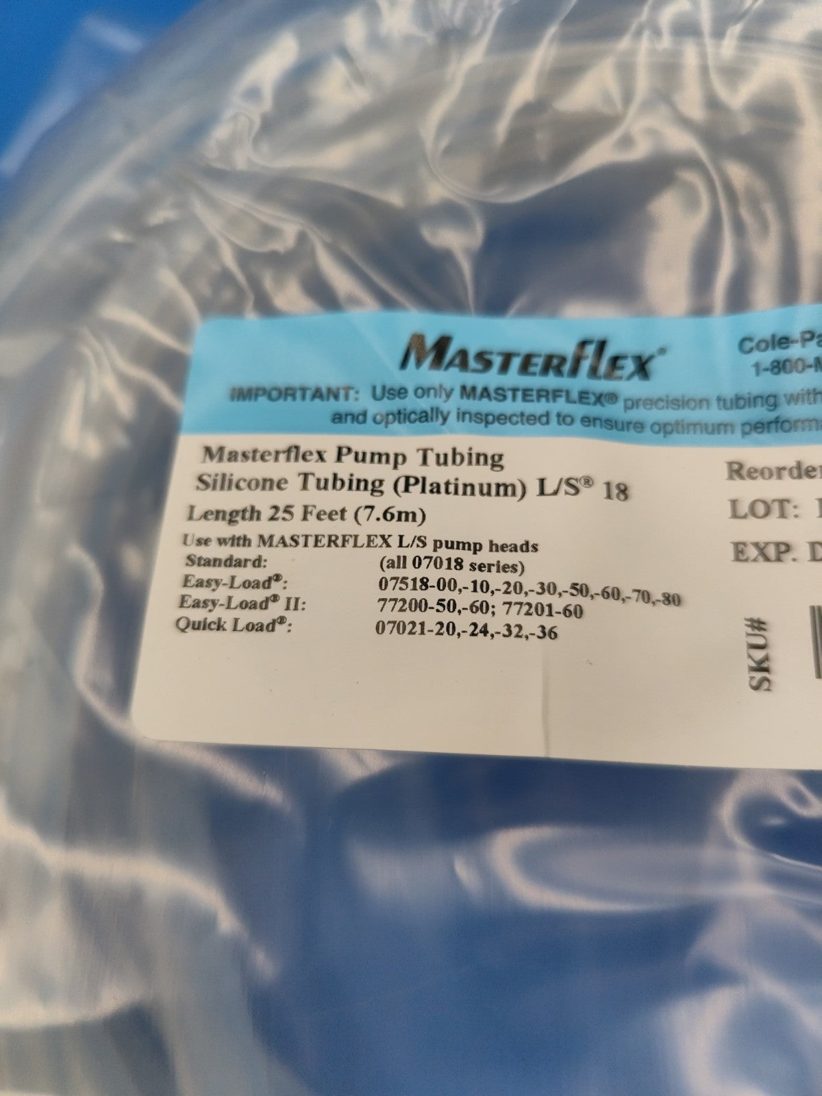 Masterflex 96410-24 Platinum-Cured Silicone Pump Tubing