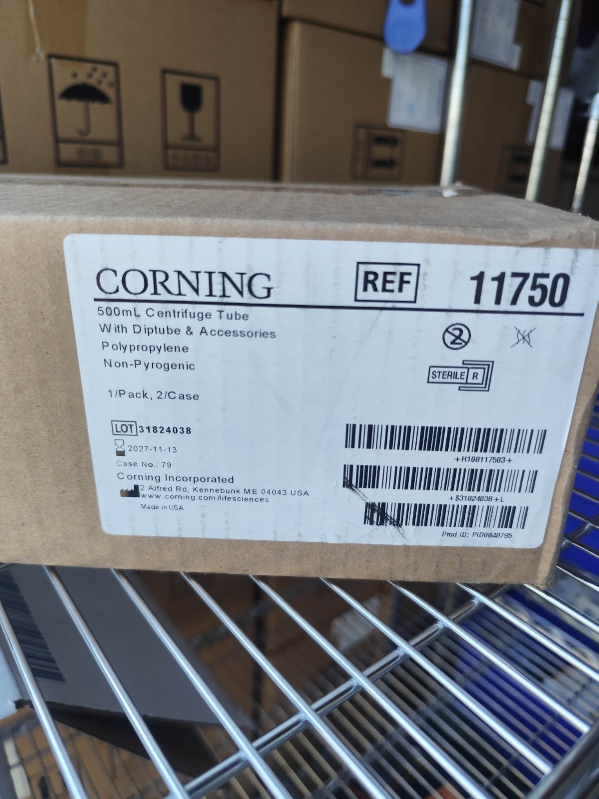 Corning 11750 Polypropylene Centrifuge Tube 500 mL with Plug Seal Cap & Dip Tube