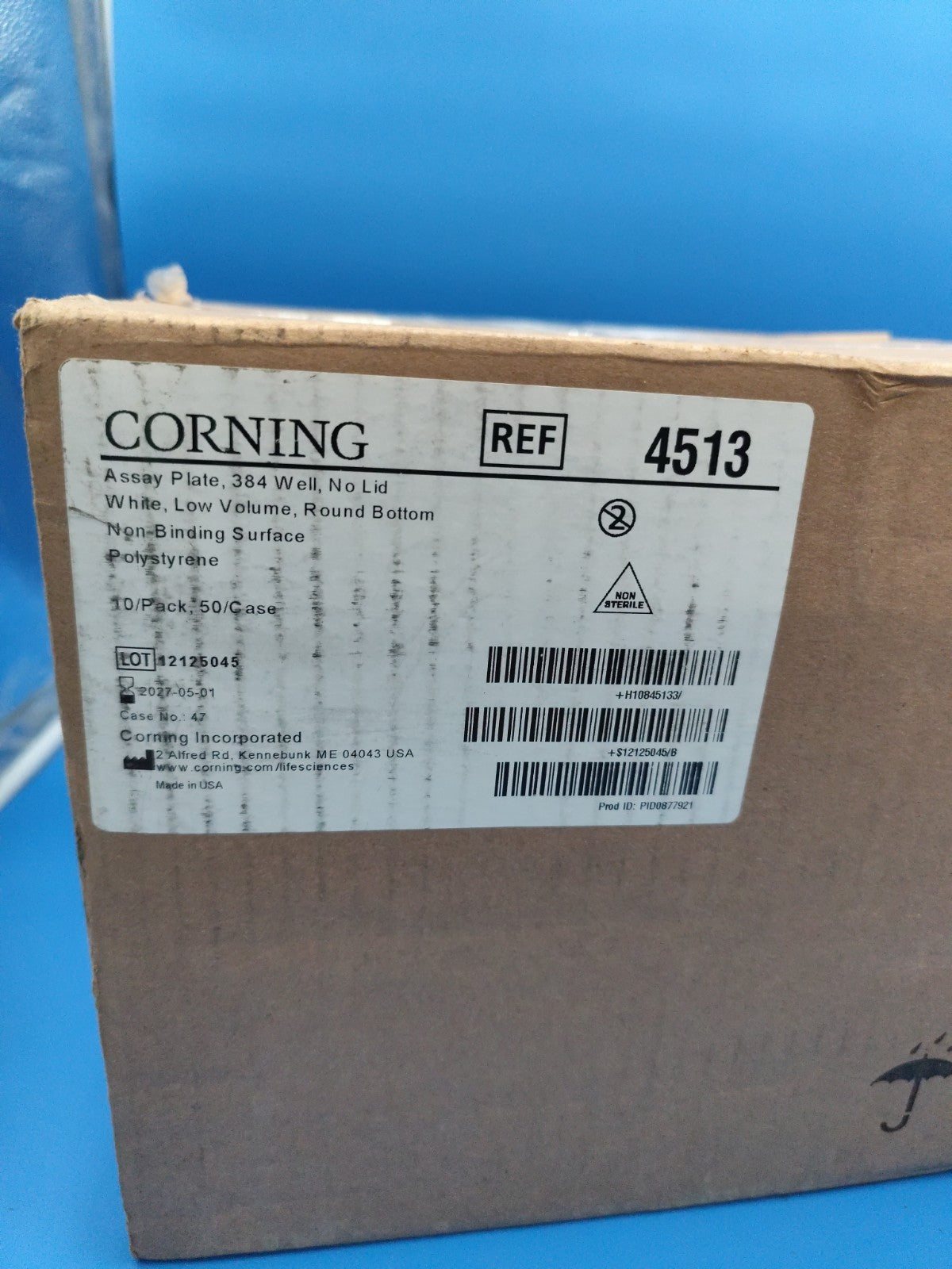 Corning 4531 Assay Plate Low Volume No Lid White Round Bottom Case 50