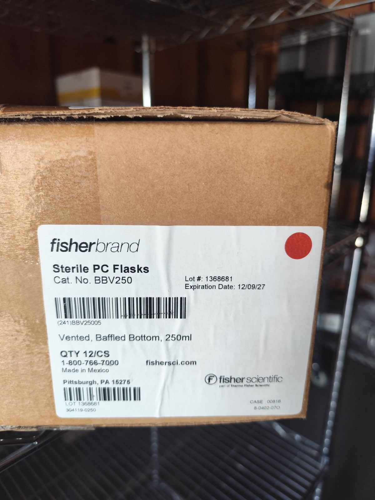 Fisherbrand Sterile PC Flasks BBV25