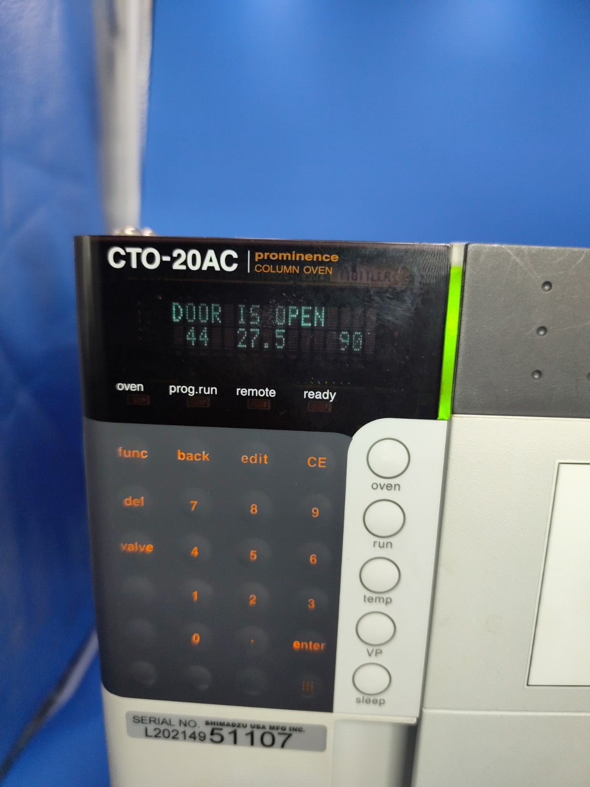Shimadzu CTO-20AC Prominence Column Oven Door Is Open