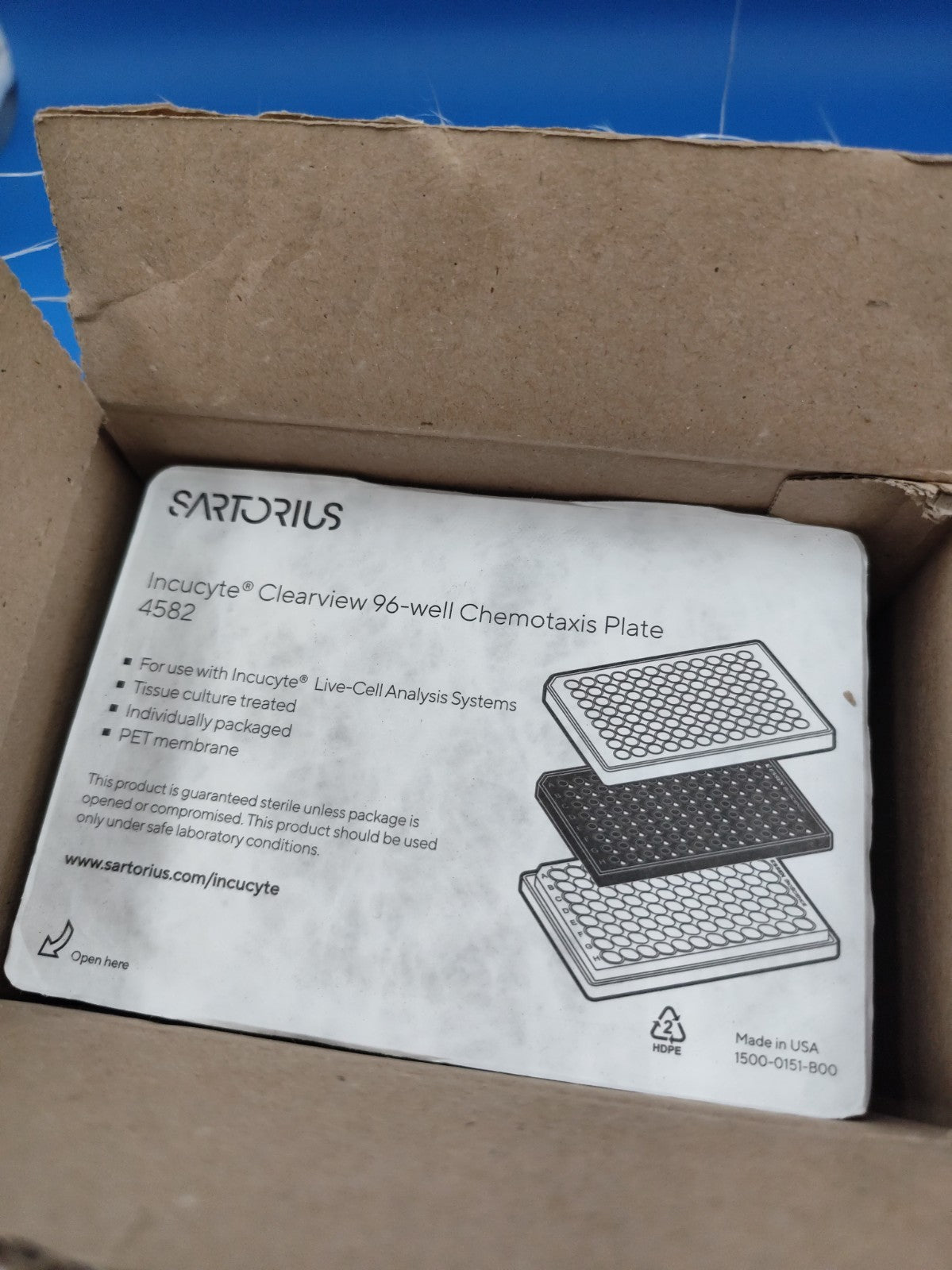 Sartorius Incucyte Clearview 96-well Microplate Chemotaxis 4582 4648 9 Plates