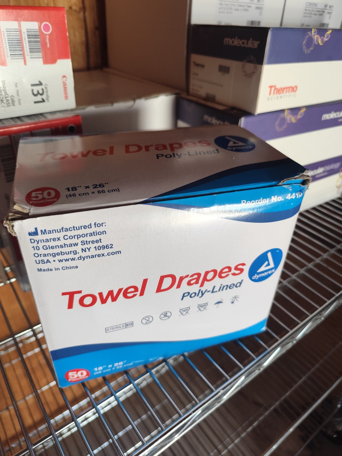 Dynarex Disposable Towel Drapes, Sterile, 18" x 50 Count (Pack of 1), White