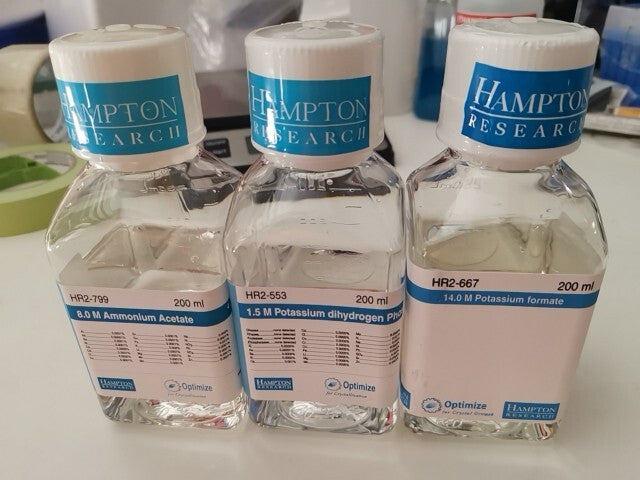 Lot Of 3 Hampton Research Salt Solutions Ammonium Acetate, KH2PO4, K Formate
