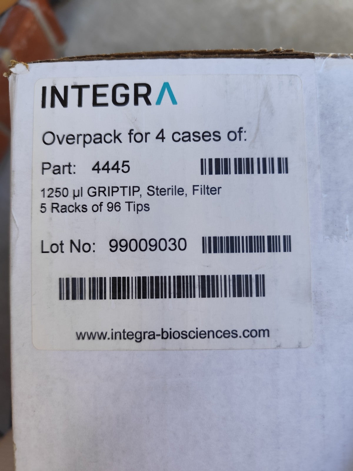 Integra 4445 Full New Case 20 Racks 1250ul Sterile Filter Tips