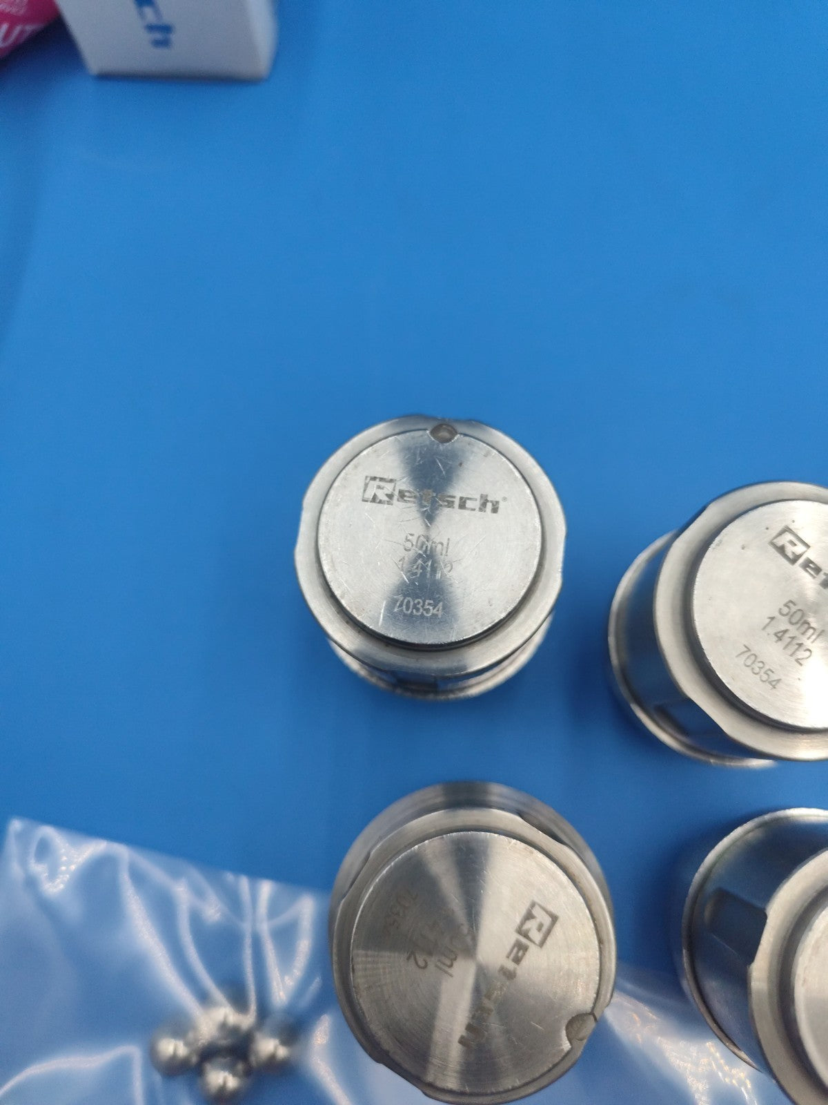 Retsch 50ml 70354 grinding jar 1.4112 With Seal And Grinding Balls