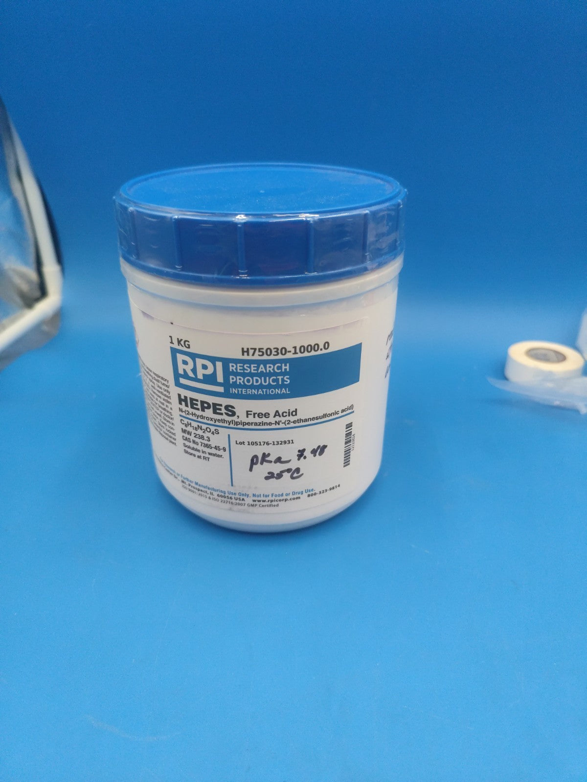 Hepes, Free Acid Lab, 1 kg 7365-45-9 H75030 Powder RPI New Seal 