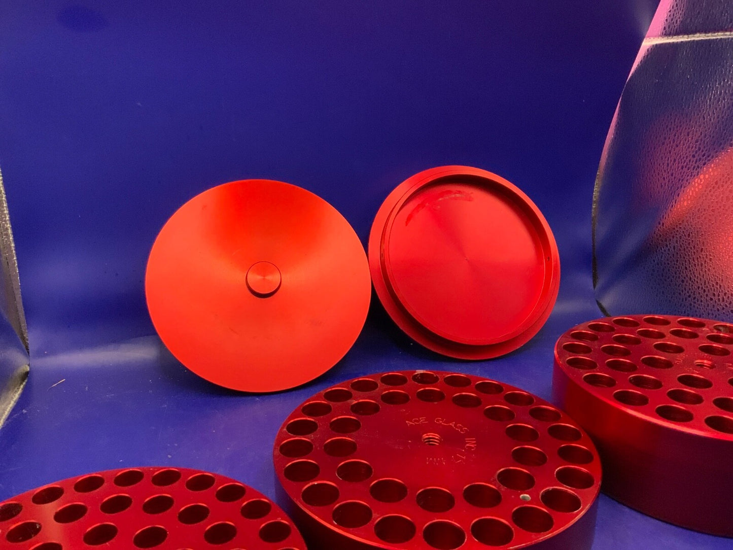 Round Metal Reaction Block from ChemGlass Ace Glass etc