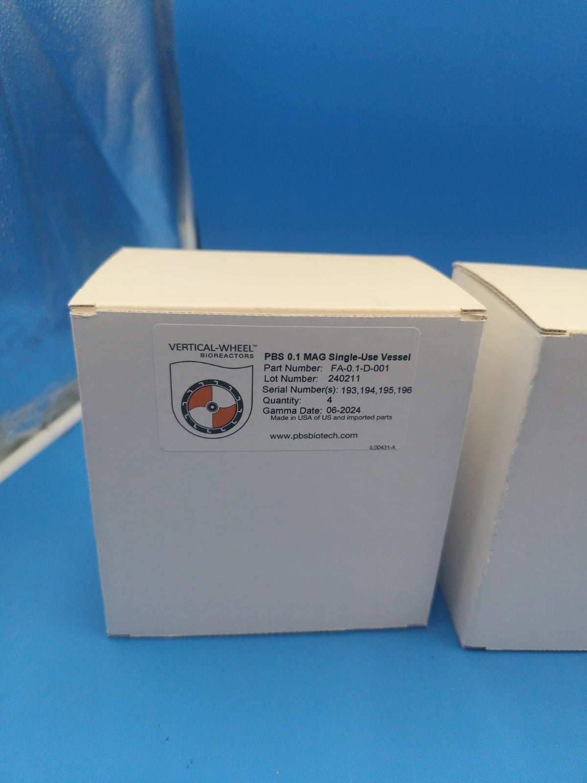 PBS-0.1 MAG Single-Use Vessel  New Box Of 4