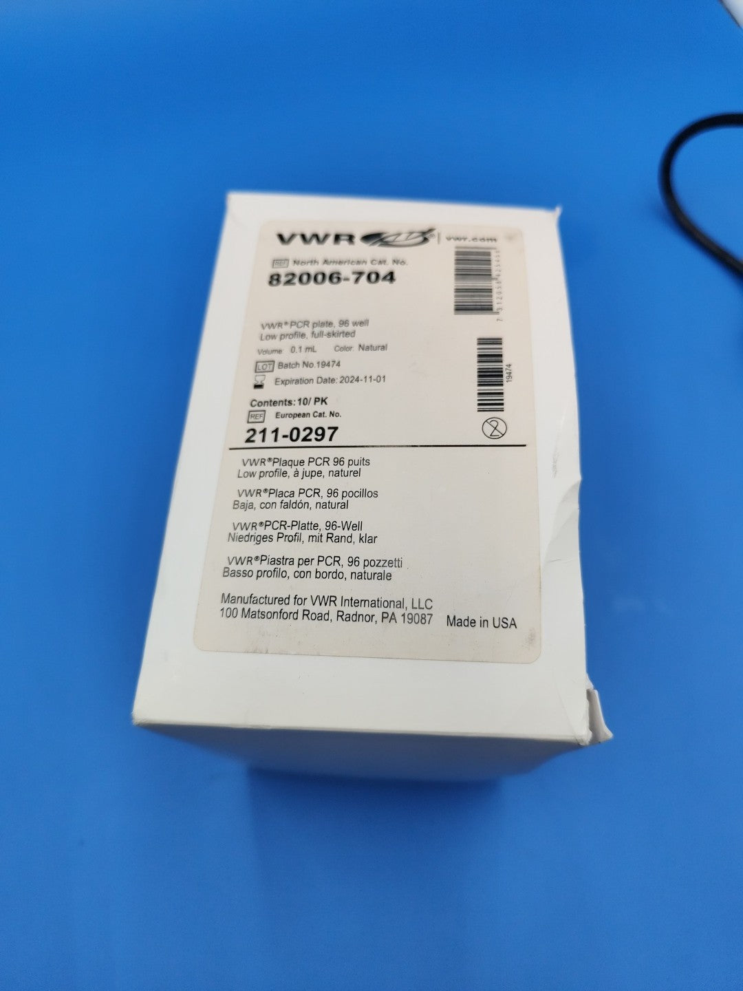 Vwr PCR 96 well Plate 82006-704 New pk10 Low Profile 0.1ml