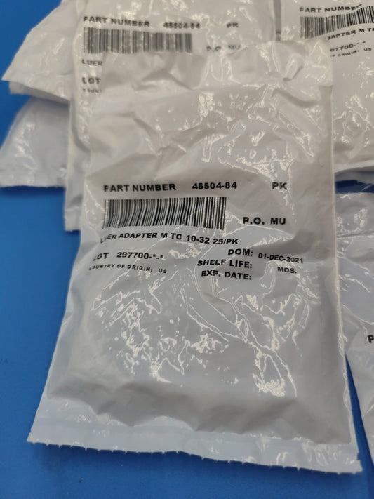 45504-84 Cole Parmer Luer Adapter M To 10-32 Pk25