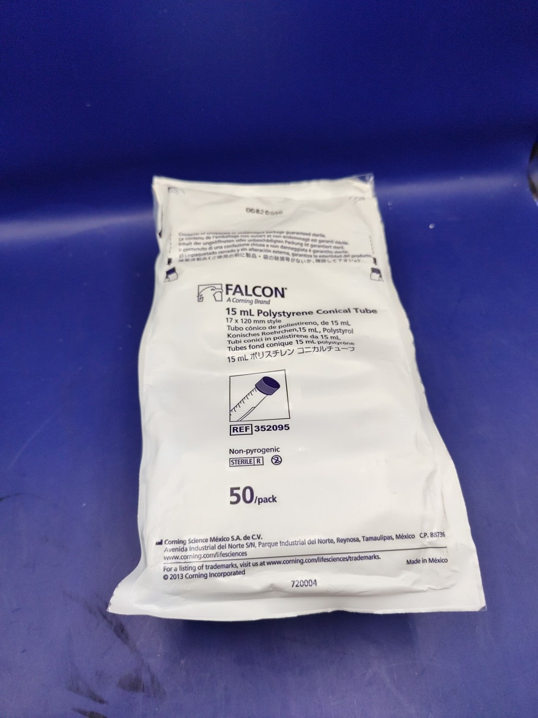 Falcon 15ml Centrifuge Tube Conical  Tube 50 Pack 352095 Open Pack Not Counted