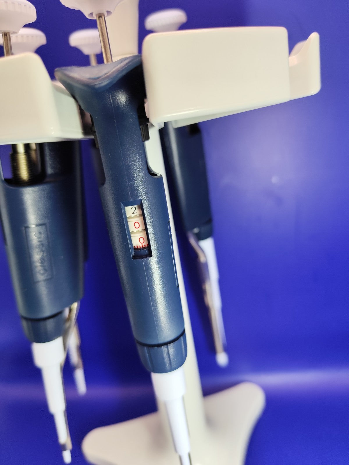 Set Of X5 Rainin Classic Pipette PR1000 PR200 PR20 PR10 PR2 With Carousel Stand