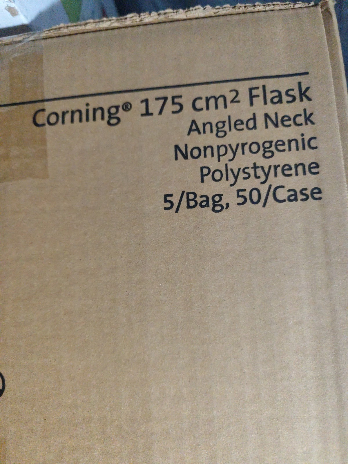 corning 175 cm2 flask angled neck New Full Case 50 Expi 2020 # 431466