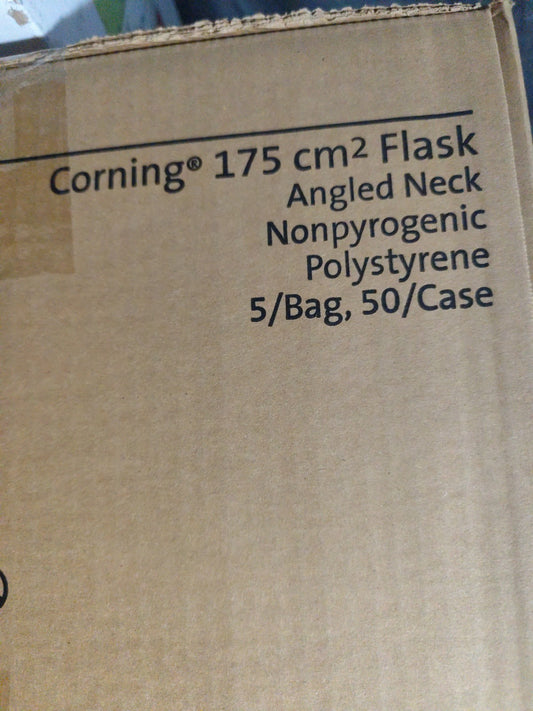 corning 175 cm2 flask angled neck New Full Case 50 Expi 2020 # 431466