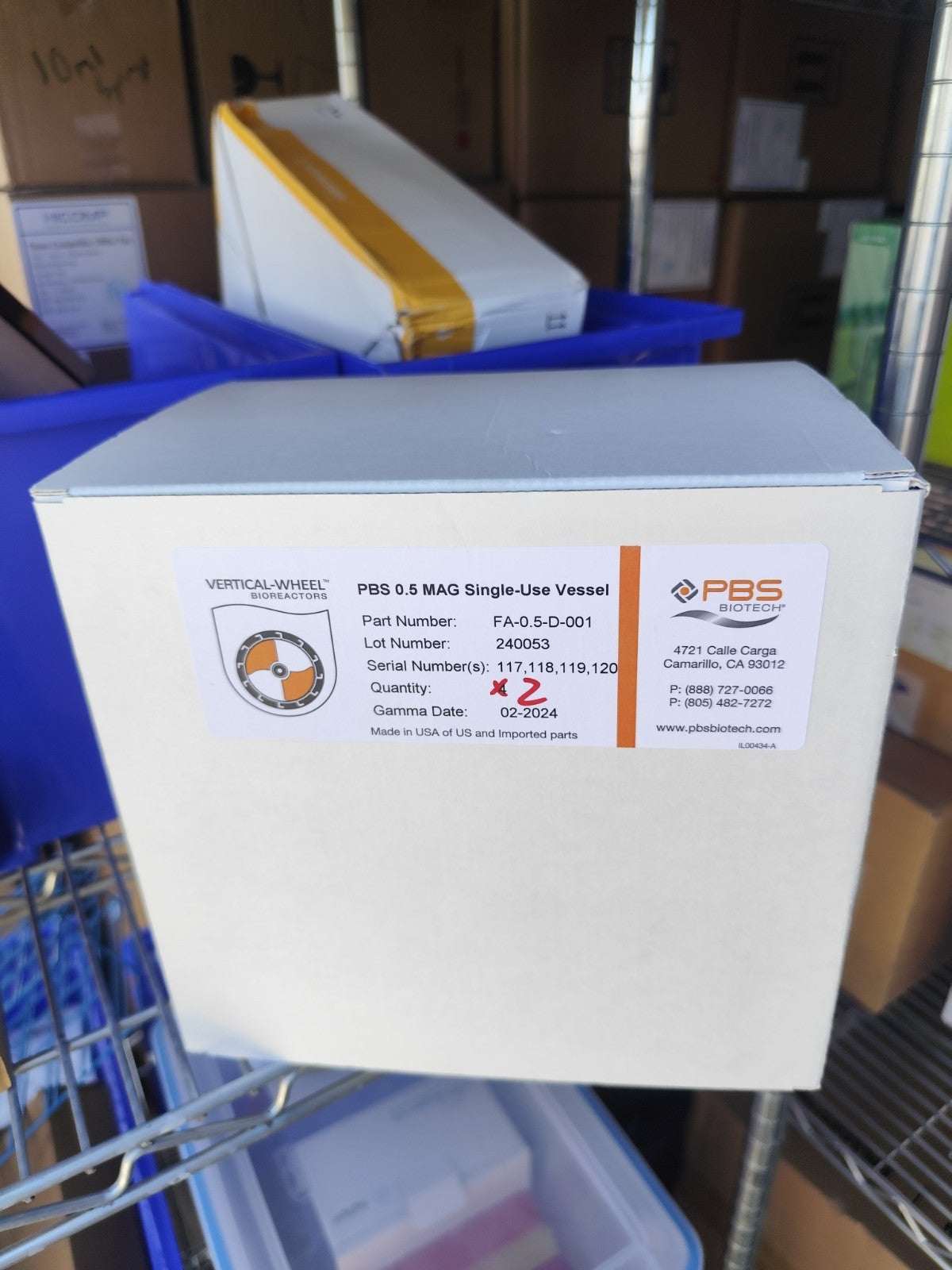 Single-use vessel Pack 2 STEMCELL Technologies PBS-MINI 0.5 Mag Year 2024