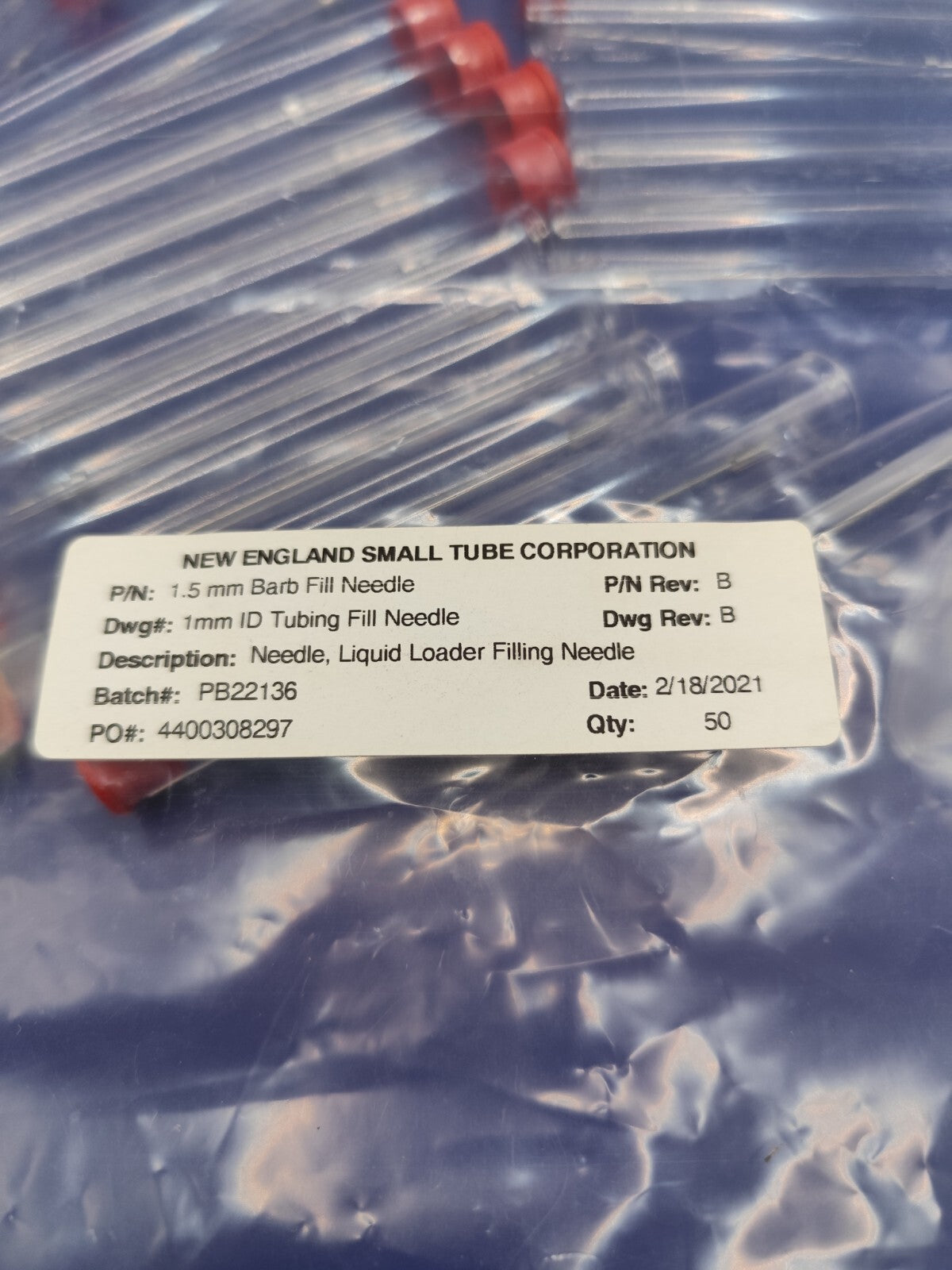 Fill Needle by New England Small Tube Corp 1mm 1.5mm 2.5mm