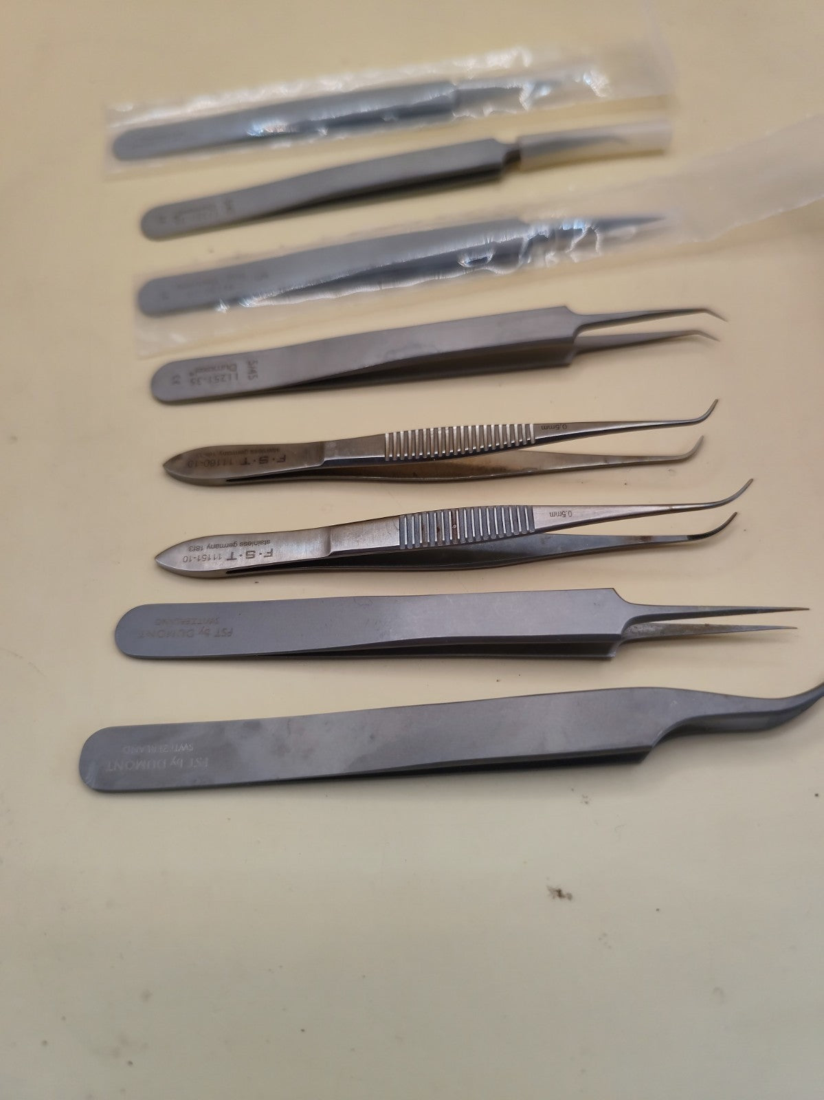 Set Of 11 Forceps FST Dumoxel Roboz Etc