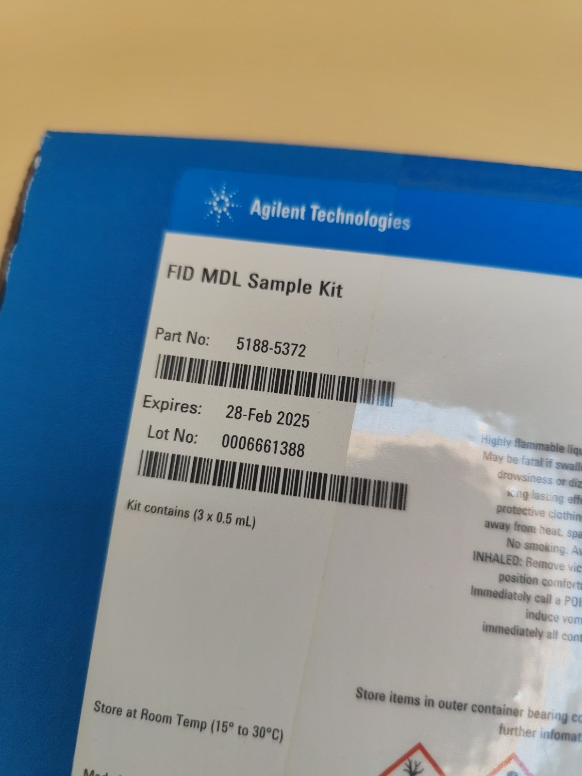 Brand New Agilent FID MDL Sample Kit 5188-5372