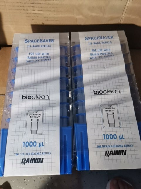 Rainin Bioclean Space Saver Tip rack Refills 2 Sleeves 16 Refills 1000ul Tips