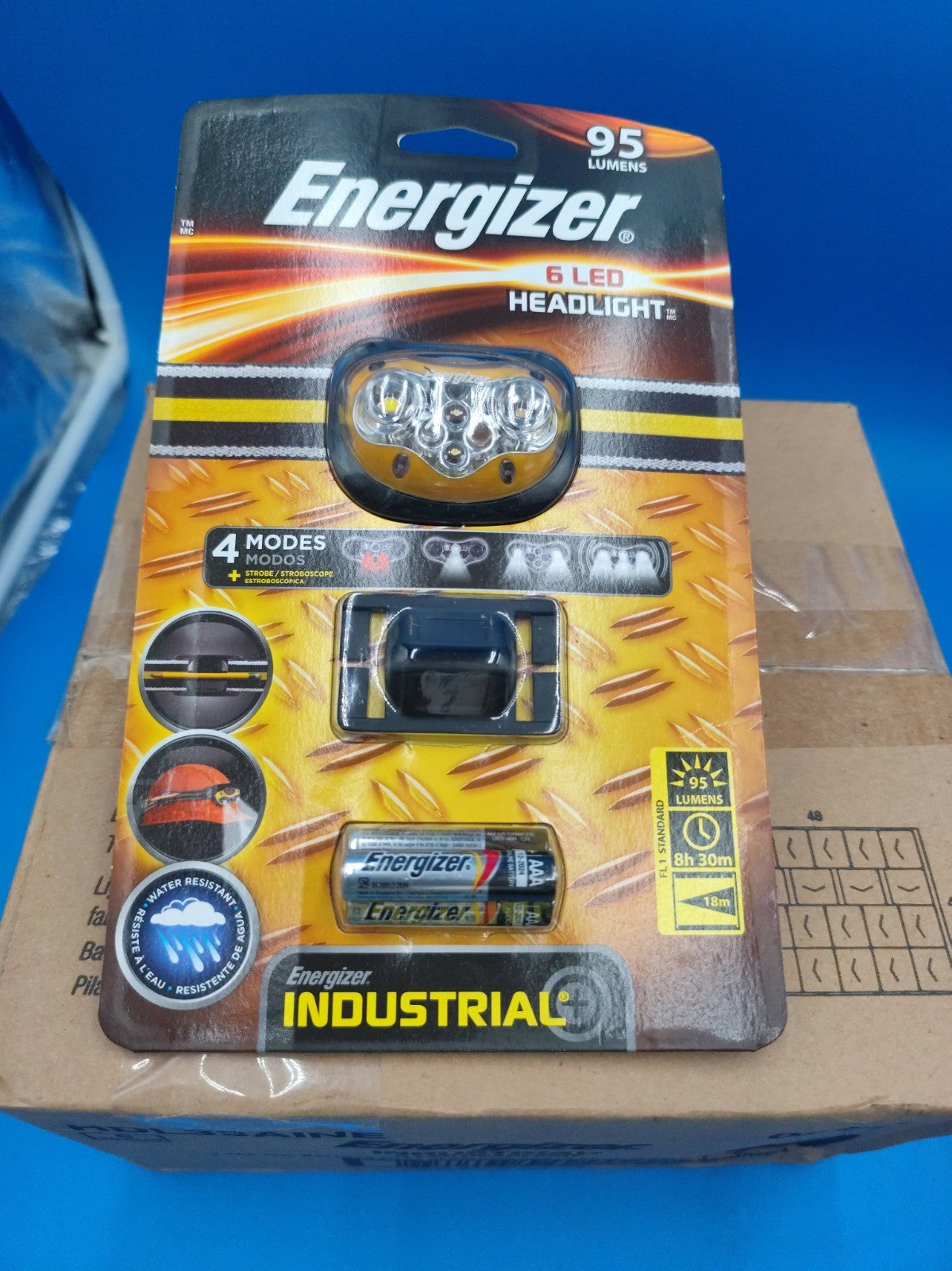 6 Pack Energizer 95 Lumens Headlight Water Resistant